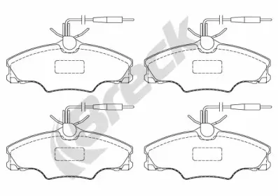 21724 00 701 10 BRECK Комплект тормозных колодок, дисковый тормоз
